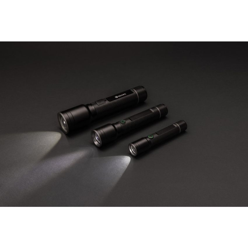 Lampe torche résistante rechargeable USB en aluminium recyclé RCS