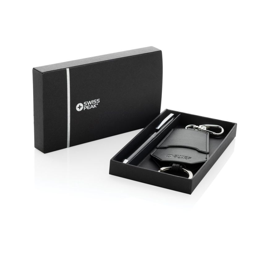 Set stylos/porte-clés Tula en PU recyclé certifié RCS