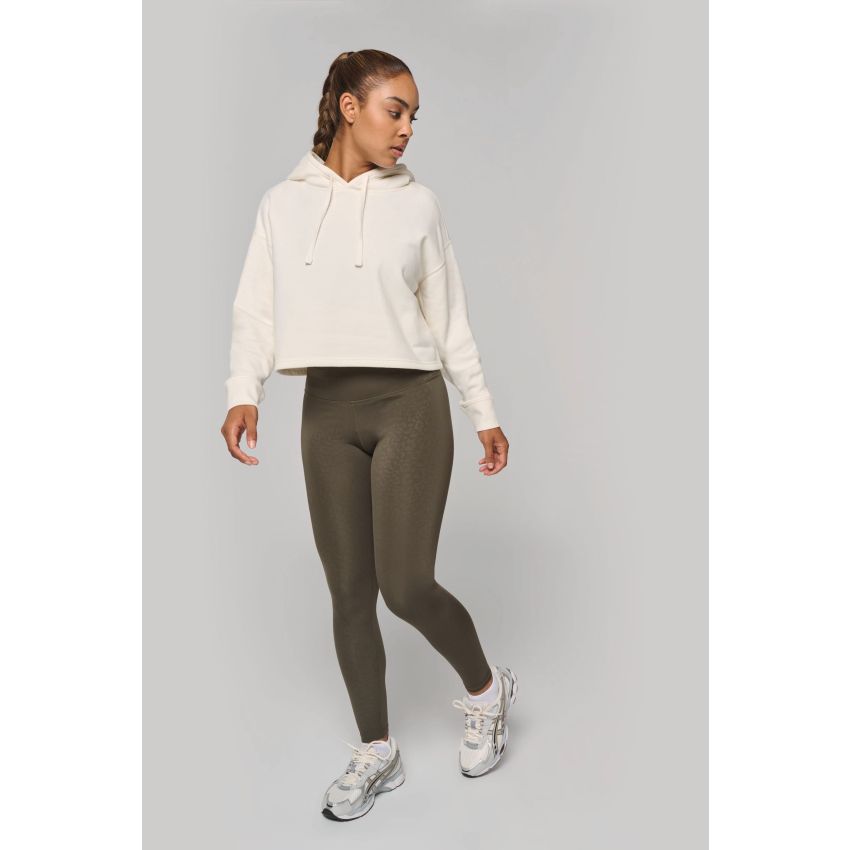 Sweat-shirt « crop » à capuche pour femme