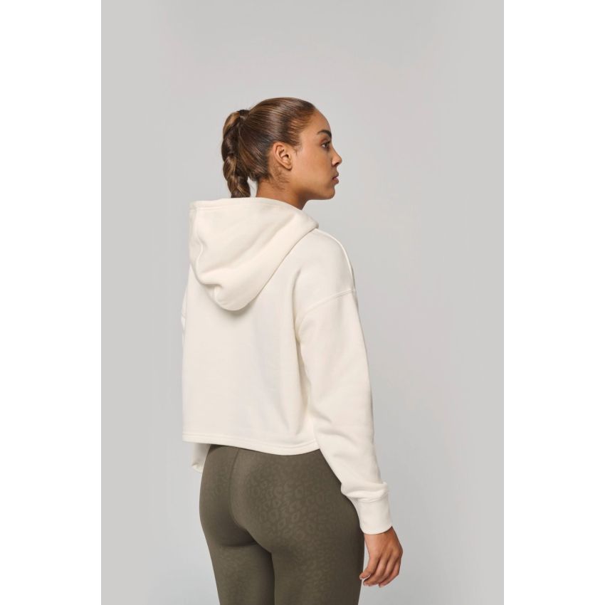 Sweat-shirt « crop » à capuche pour femme