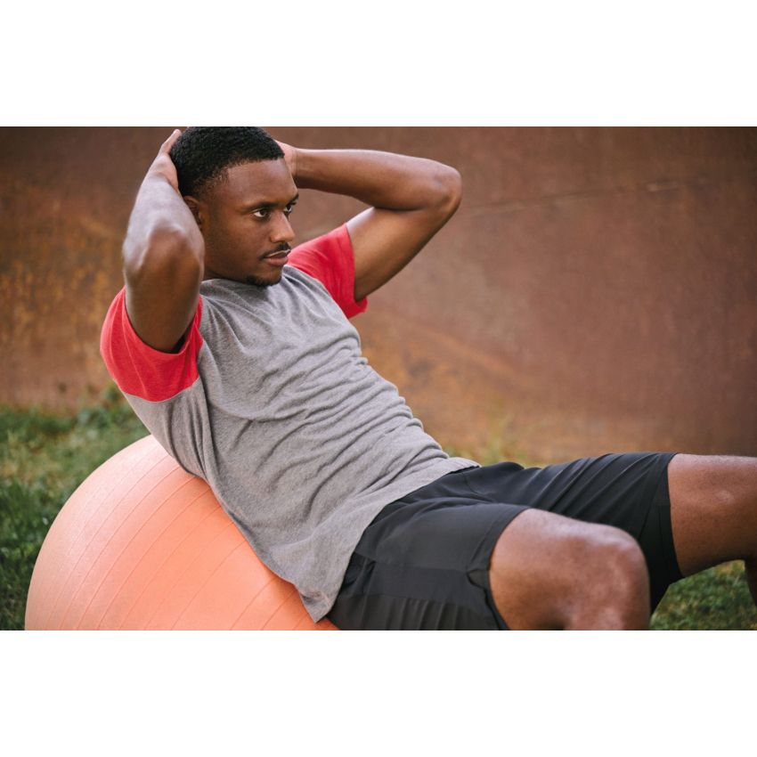 T-shirt bicolore en tissu mélangé pour adulte, spécial sport