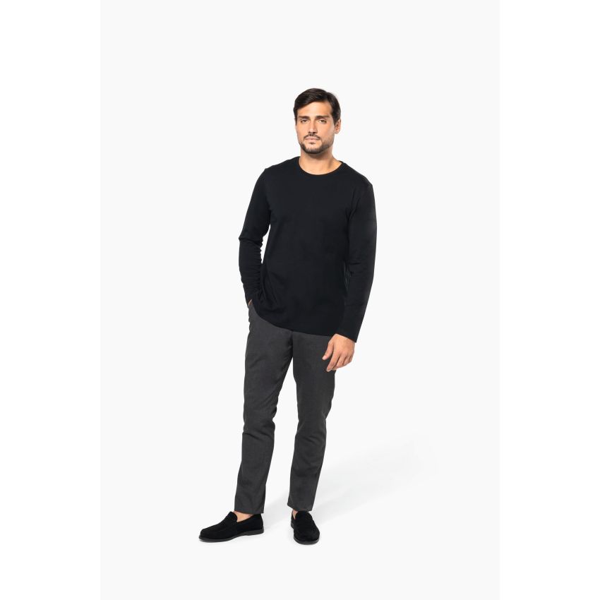 T-shirt homme à manches longues en Supima® à col rond