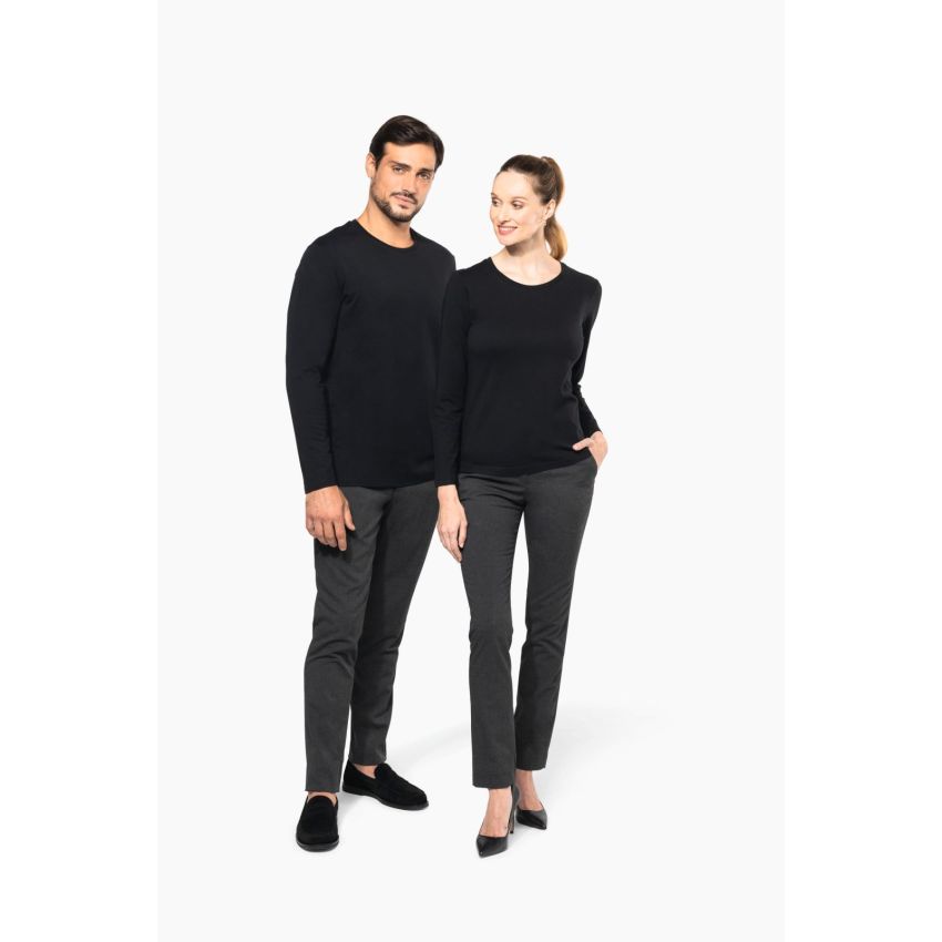 T-shirt Supima® à col rond et manches longues pour femme