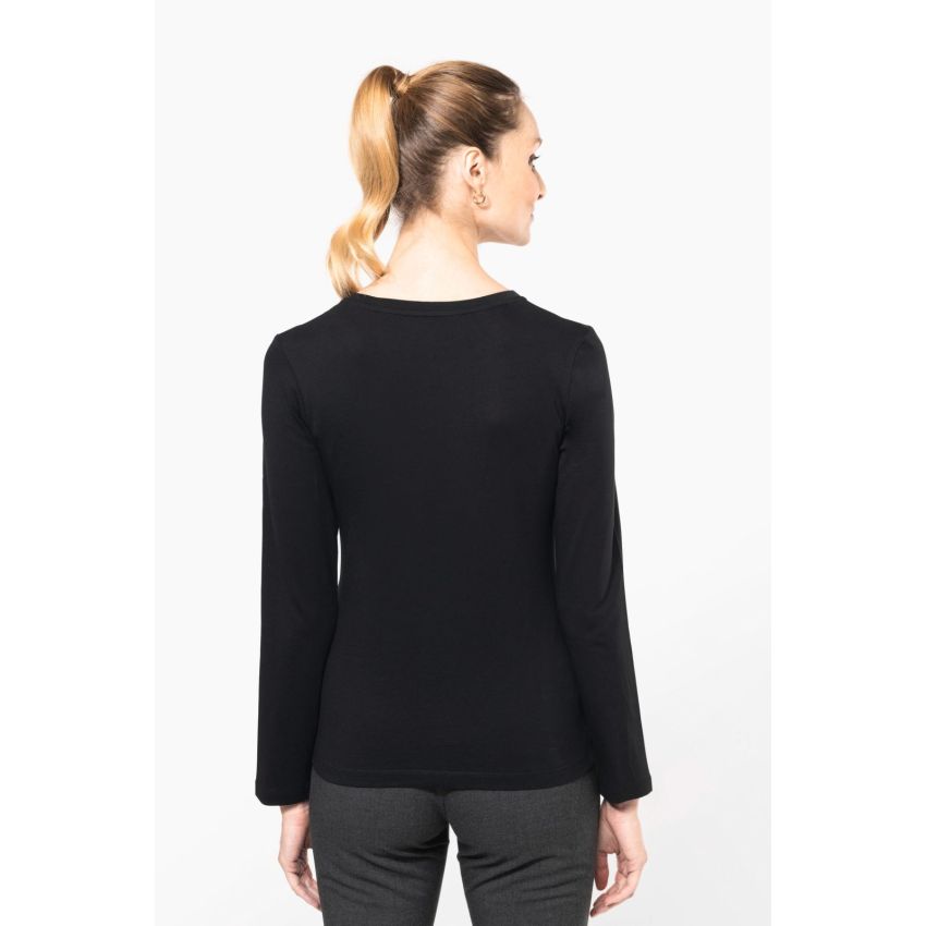 T-shirt Supima® à col rond et manches longues pour femme