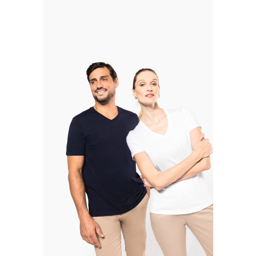 T-shirt Supima® col en V à manches courtes pour femme