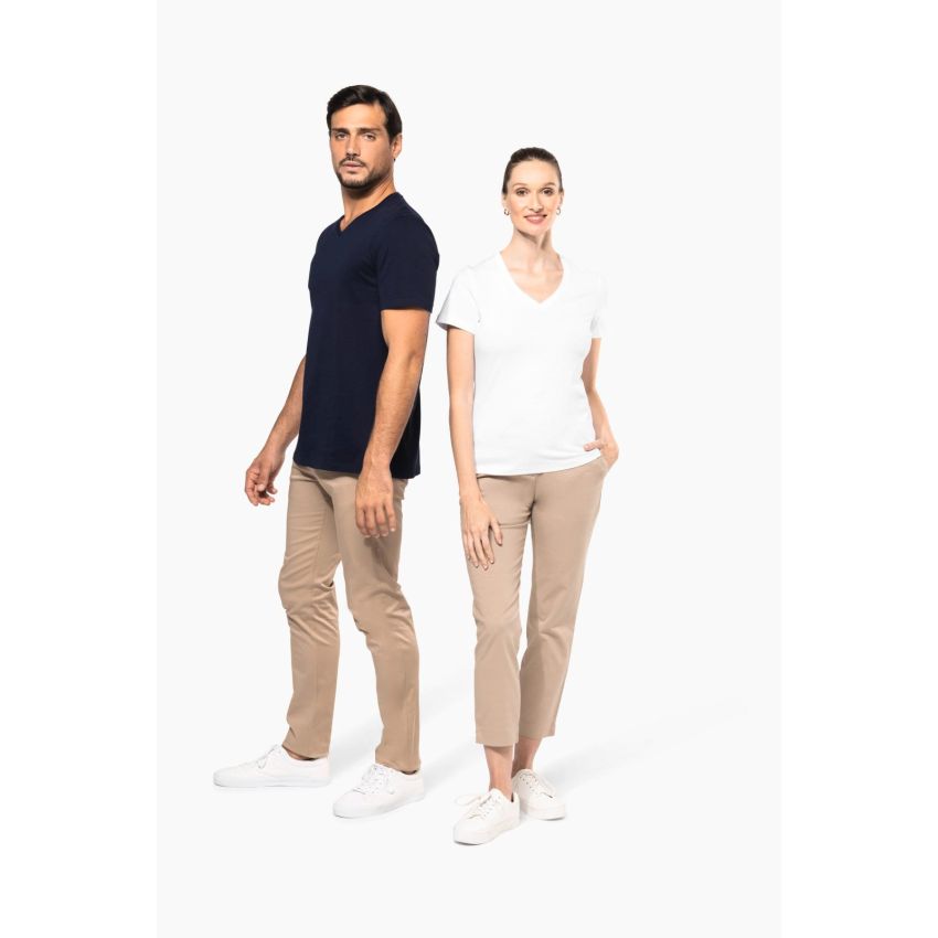 T-shirt Supima® col en V à manches courtes pour femme