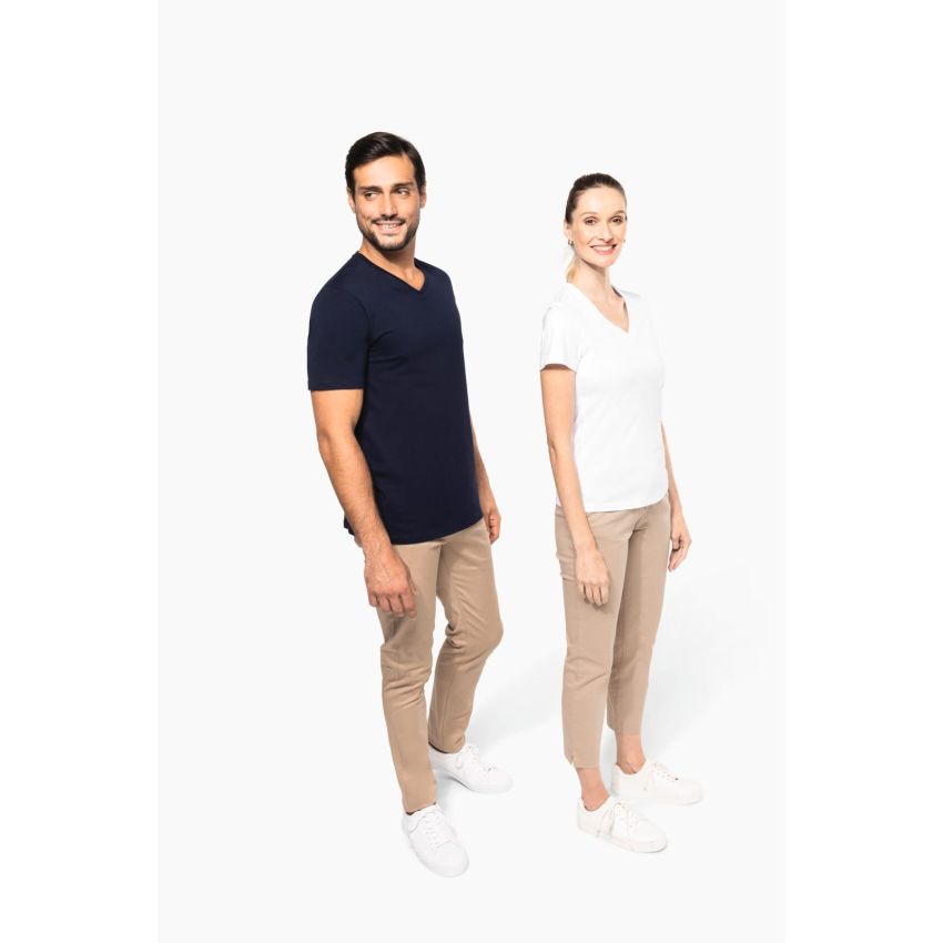 T-shirt Supima® col en V à manches courtes pour femme