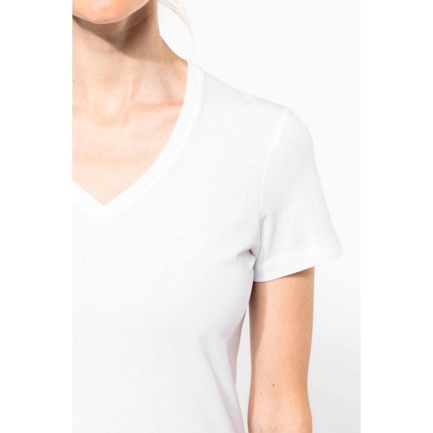 T-shirt Supima® col en V à manches courtes pour femme