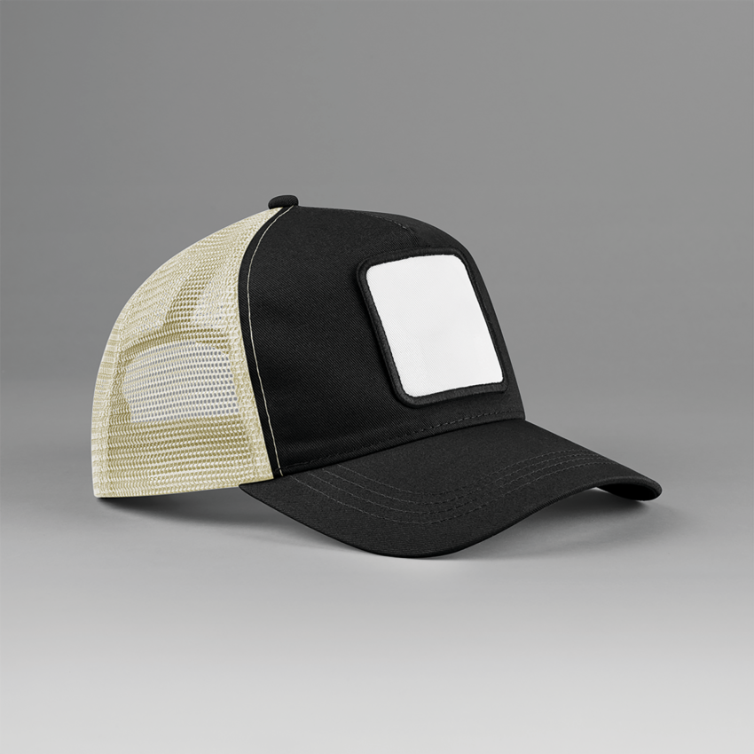 Casquette trucker à 5 panneaux avec patch carré