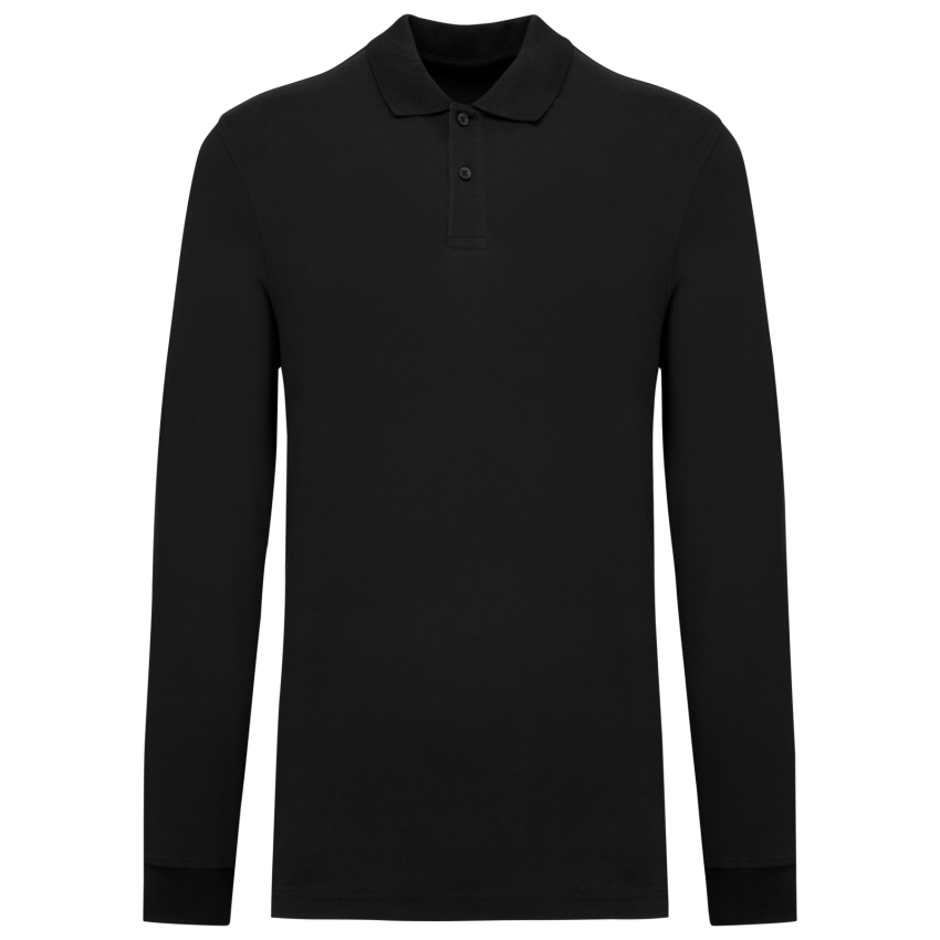 Polo en maille piquée manches longues Bio180 pour homme