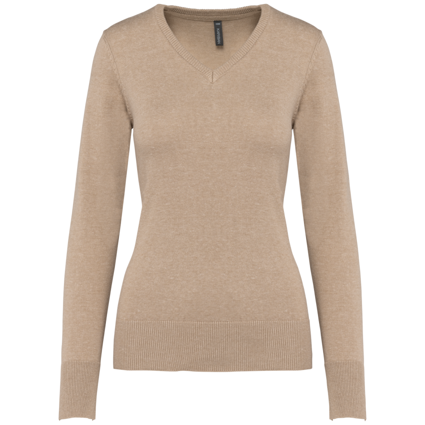 Pull femme col en V