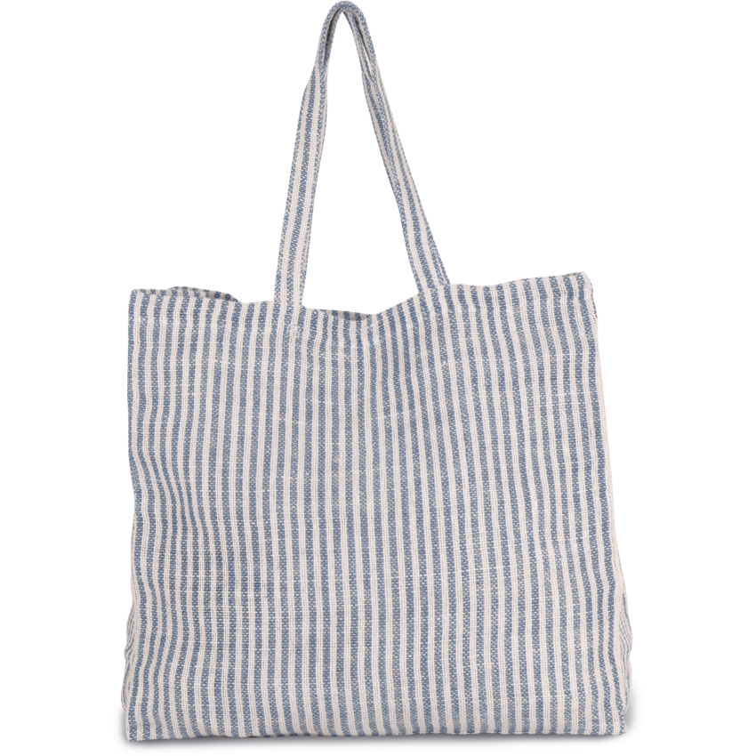 Sac de courses à rayures en jute