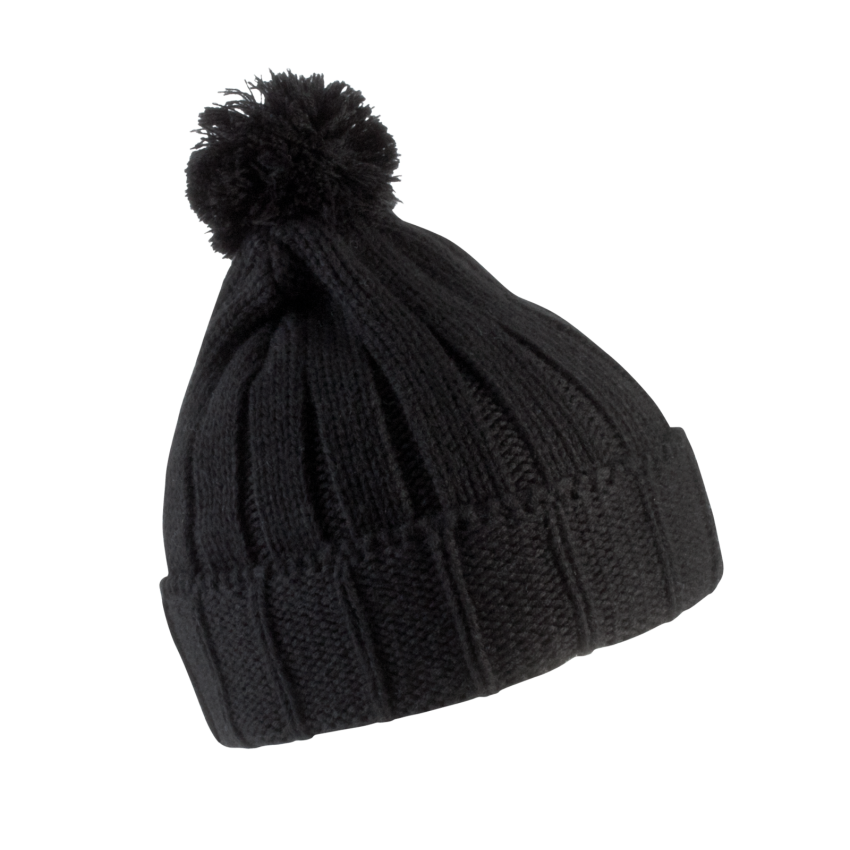 Bonnet à pompon avec revers