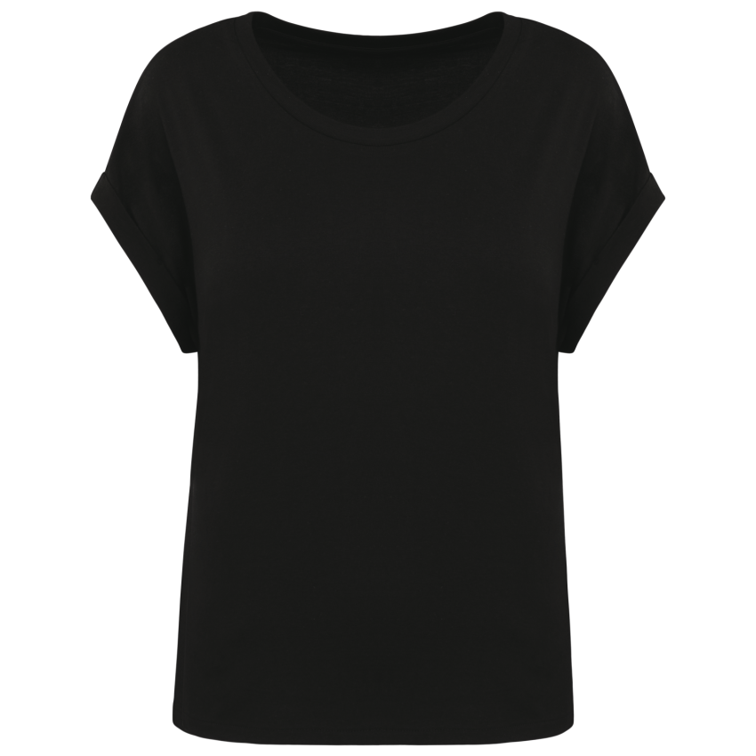 T-shirt éco-responsable à manches retroussées pour femme
