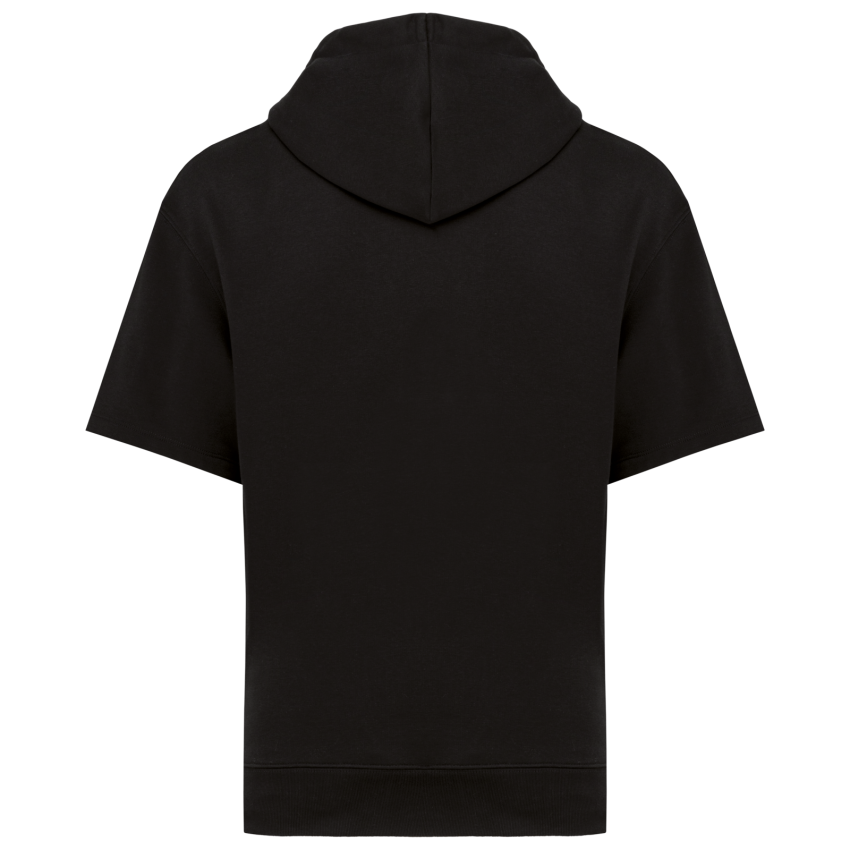Sweat-shirt éco-responsable à capuche, épaules tombantes, manches courtes, en French Terry unisexe
