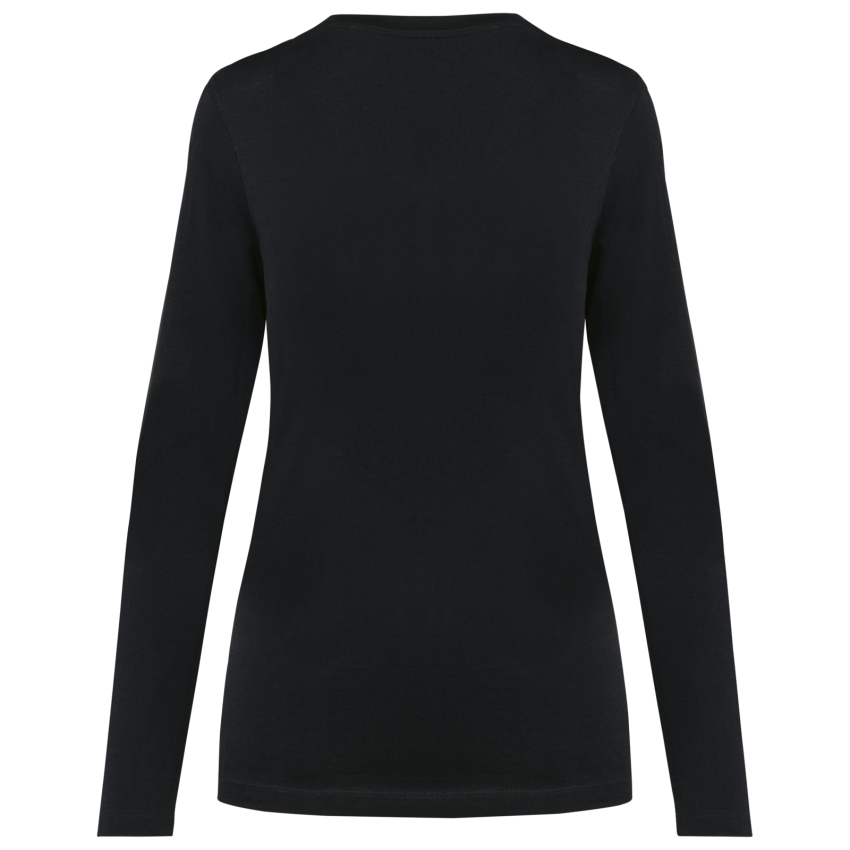T-shirt Supima® à col rond et manches longues pour femme