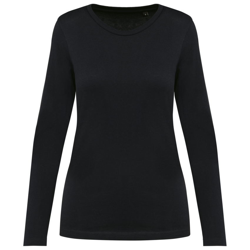 T-shirt Supima® à col rond et manches longues pour femme