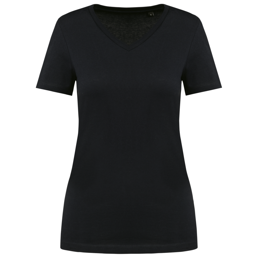 T-shirt Supima® col en V à manches courtes pour femme