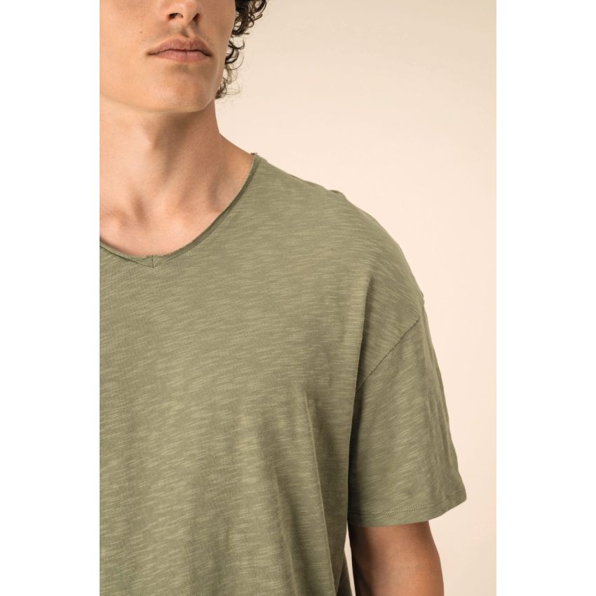 T-shirt éco-responsable en jersey flammé à épaules tombantes