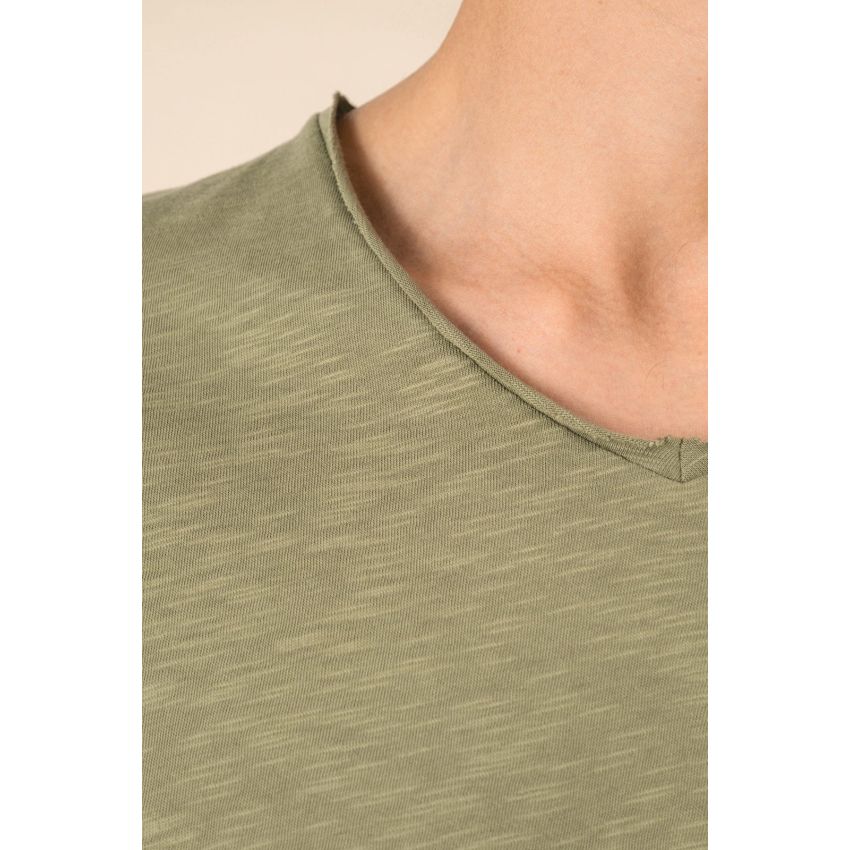 T-shirt éco-responsable en jersey flammé à épaules tombantes