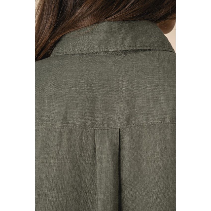 Robe chemisier en lin pour femme