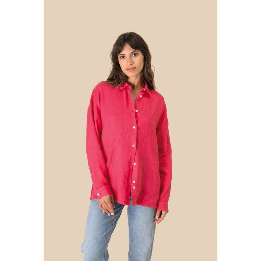Chemise en lin oversize pour femme