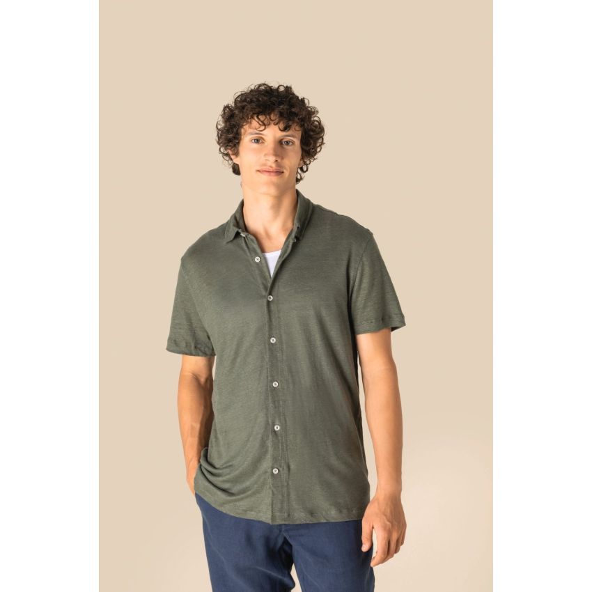 Chemise homme à manches courtes en lin