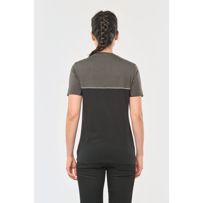 T-shirt bicolore éco-responsable à manches courtes unisexe