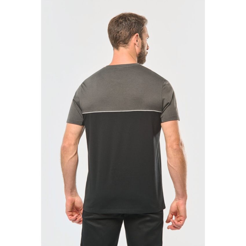 T-shirt bicolore éco-responsable à manches courtes unisexe