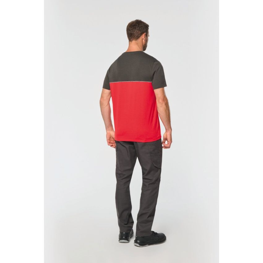 T-shirt bicolore éco-responsable à manches courtes unisexe