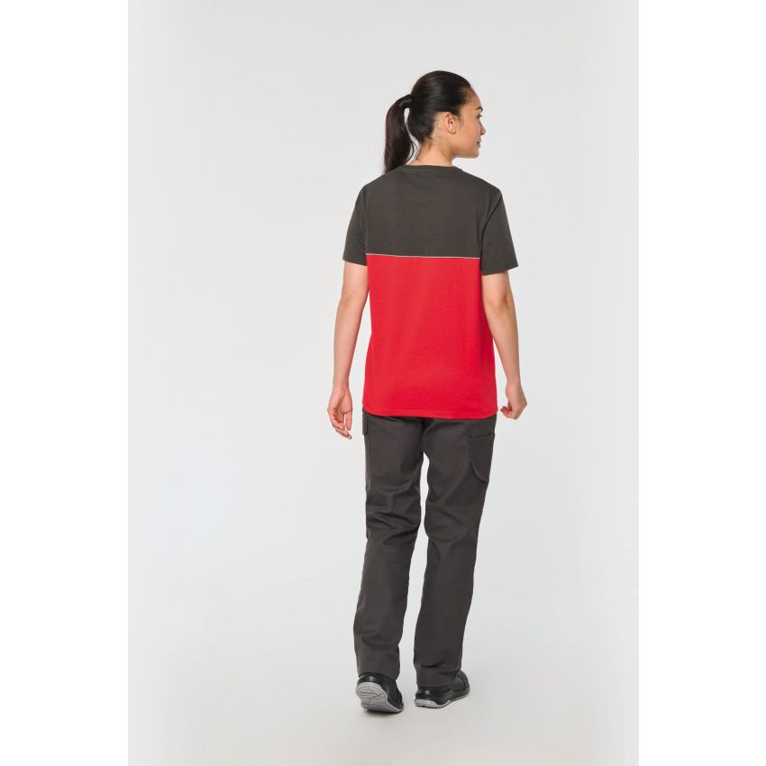 T-shirt bicolore éco-responsable à manches courtes unisexe