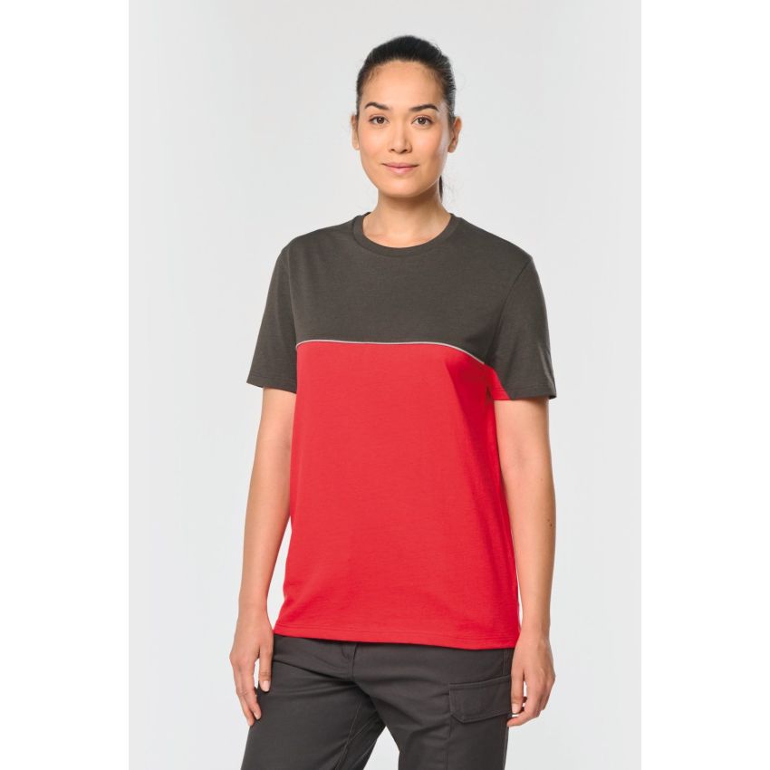 T-shirt bicolore éco-responsable à manches courtes unisexe