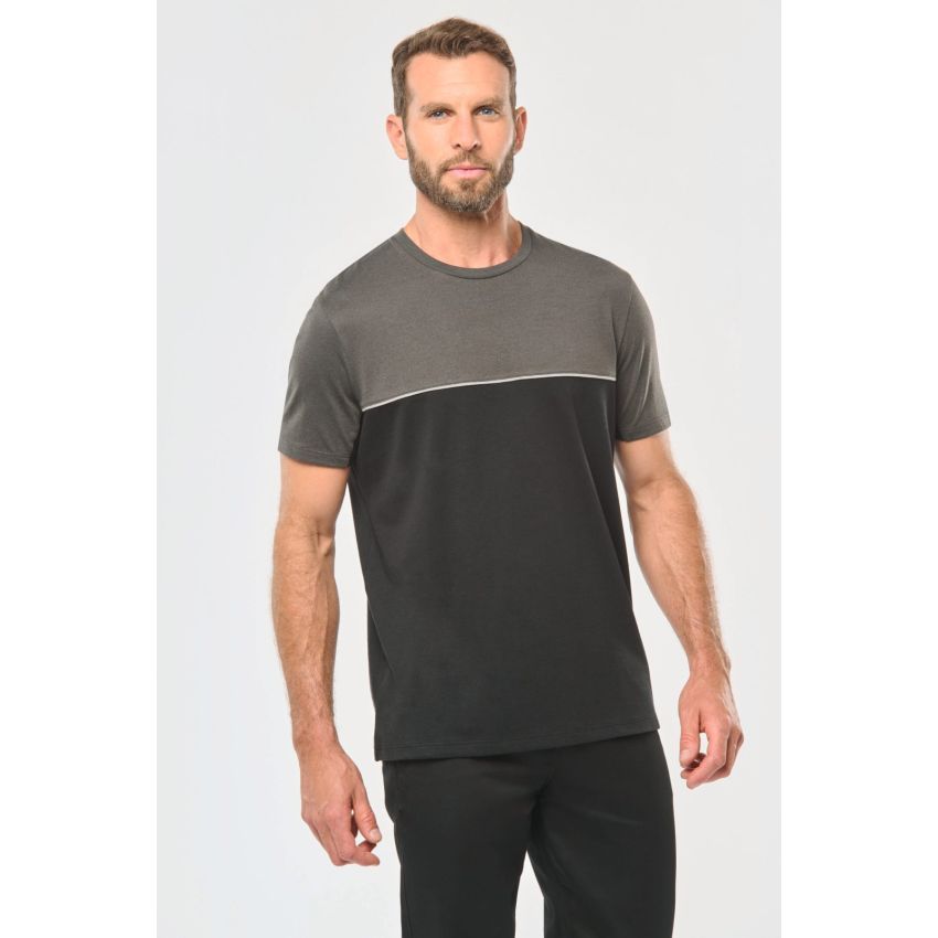 T-shirt bicolore éco-responsable à manches courtes unisexe