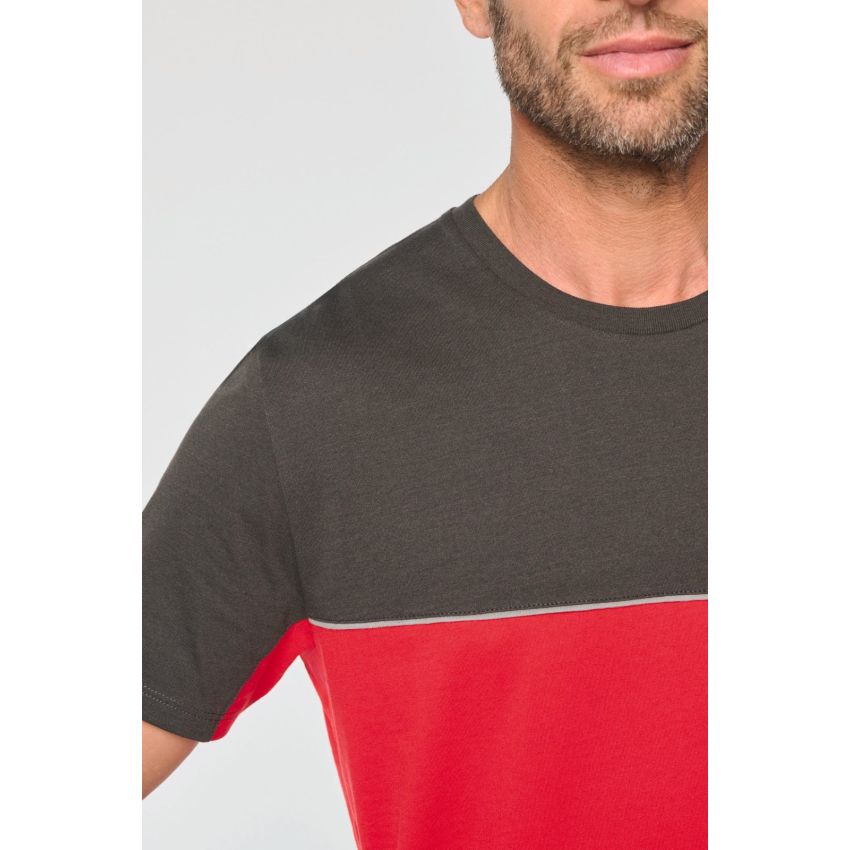 T-shirt bicolore éco-responsable à manches courtes unisexe