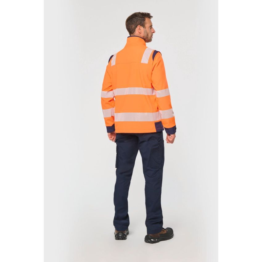Veste softshell de sécurité en matériau recyclé avec manches amovibles unisexe