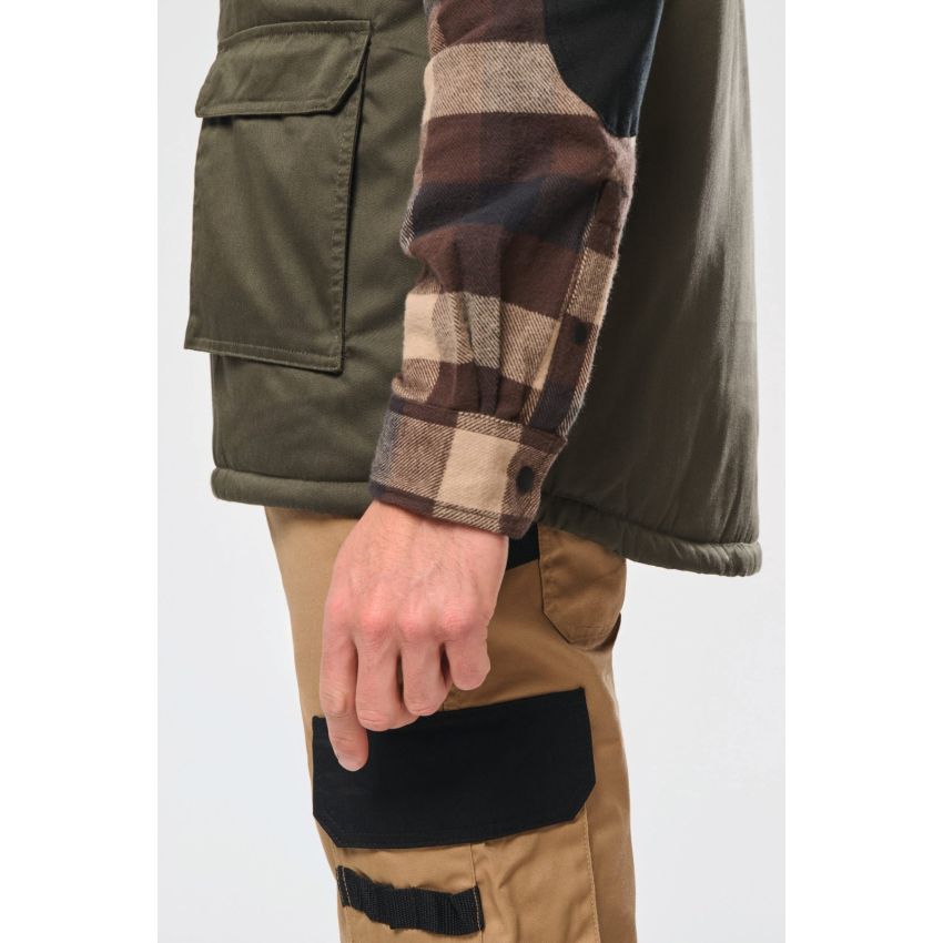 Gilet matelassé unisexe multipoches en polyester/coton