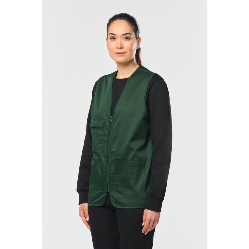Gilet multipoches unisexe en polyester/coton