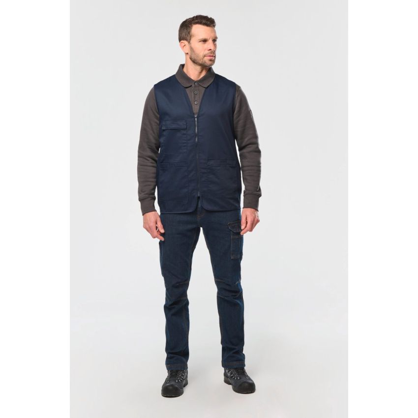 Gilet multipoches unisexe en polyester/coton