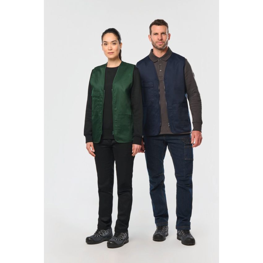 Gilet multipoches unisexe en polyester/coton